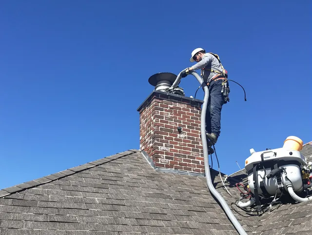 Dedicated Sanford Chimney Sweep team member cleaning a chimney in Sanford, FL
