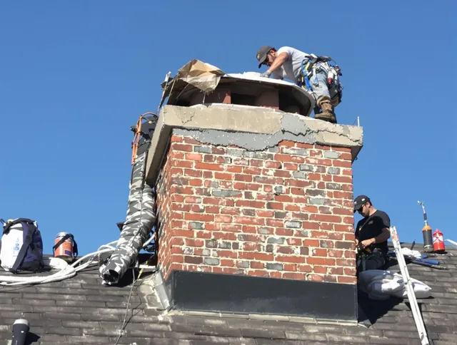 Sanford Chimney Sweep installing a custom chimney crown in Sanford, FL