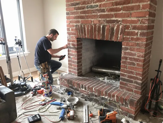 Sanford Chimney Sweep specialist finalizing chimney liner service in Sanford, FL