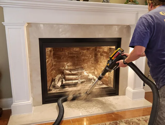 Fireplace cleaning performed by Sanford Chimney Sweep in Sanford, FL